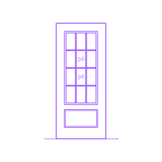 Buildings Exterior Doors Lite Entry Door 2 Panels Grid 12 Tracing Svg Vector, Free Vectors File